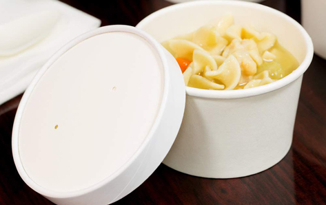 white paper soup cup with paper lid