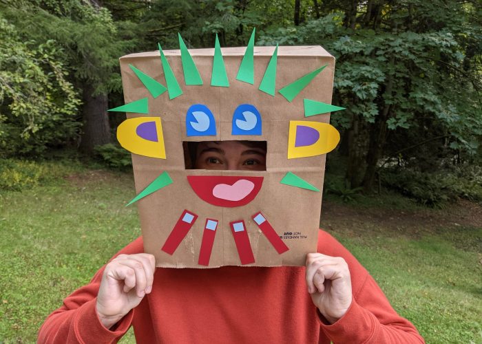 Reuse paper bag for making a puppet